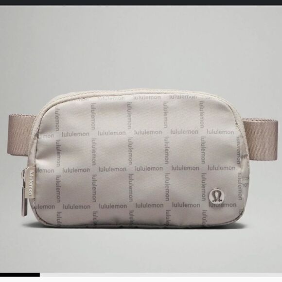 Lululemon In Store Everywhere Belt Bag Wordmark Grid Mini Raw Linen NWT NEW - Picture 1 of 8